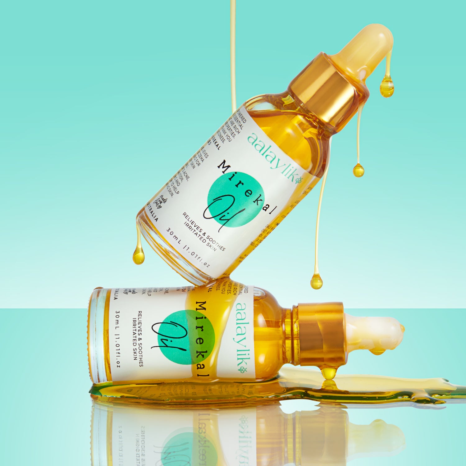 All-natural Mirekal Oil for eczema, psoriasis, and dry skin, suitable for babies and adults; award-winning skincare solution for soothing and healing irritated skin.